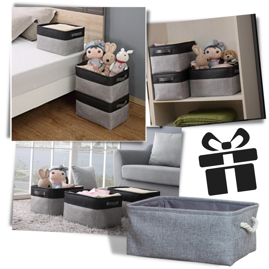 Stylish Linen Basket with Rope Handles